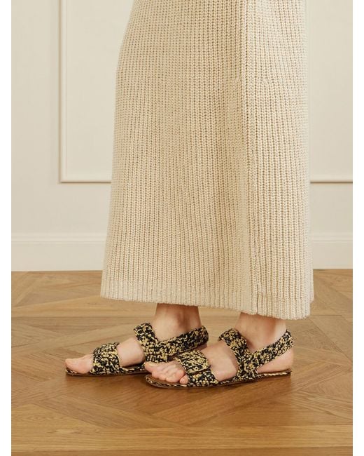 Khaite Multicolor Boden Two-Tone Raffia Sandals
