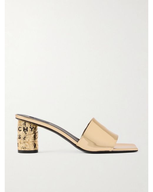 Givenchy Natural Tape Metallic Leather Mules