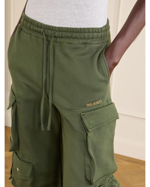 The Attico Green Cotton Tapered Cargo Pants