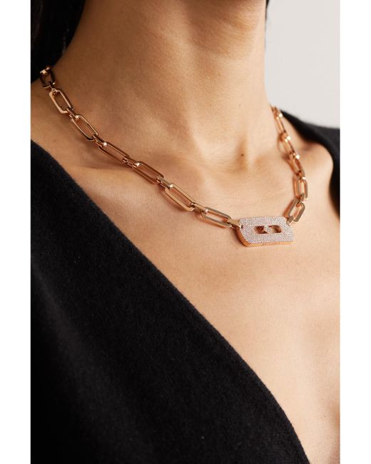 Messika Natural My Move King 18-Karat Rose Diamond Necklace
