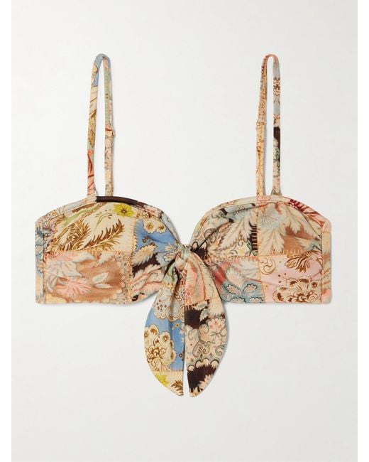 Zimmermann Natural Daylight Tie-Front Bikini Top