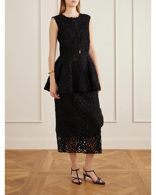 DIOTIMA Black Laurin Scalloped Net Georgette Blouse