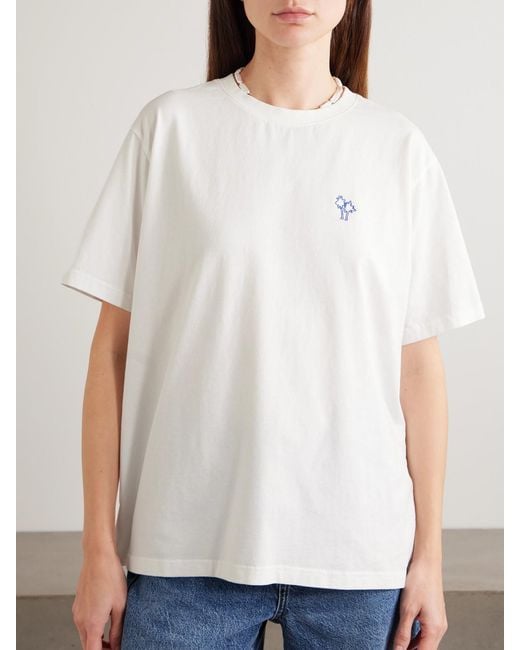 Donde Esteban White Baila La Vida Printed Cotton-Jersey T-Shirt