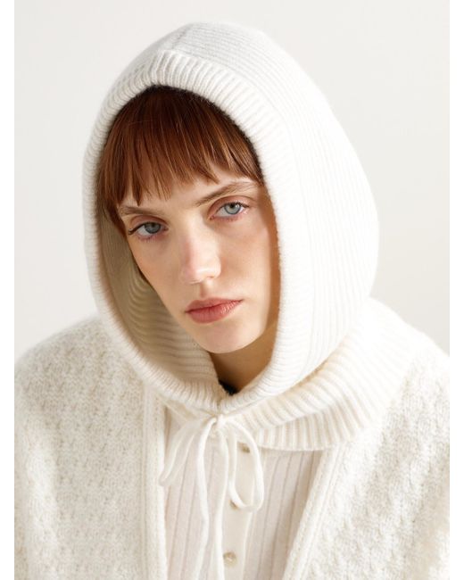 arch4 Natural Klosters Ribbed Cashmere Balaclava