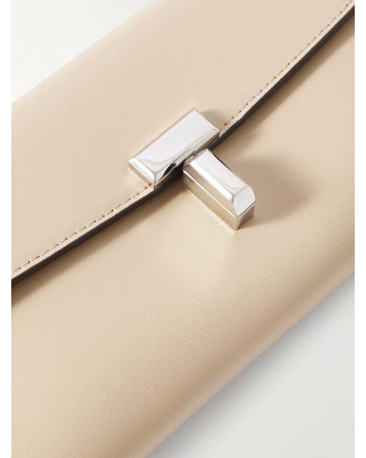 Totême  Natural T-Lock Textured-Leather Wallet