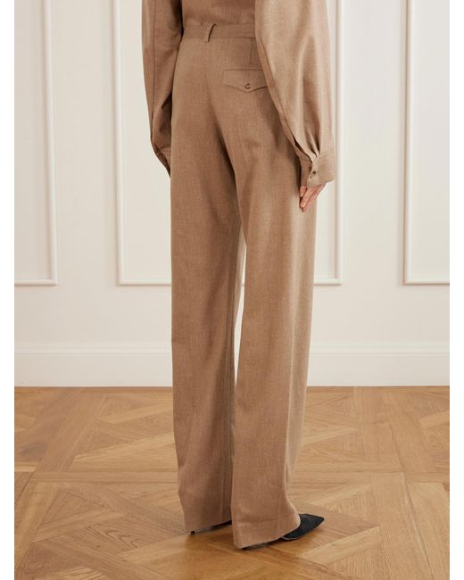 Khaite Natural Hunter Wool And Cashmere-Blend Straight-Leg Pants