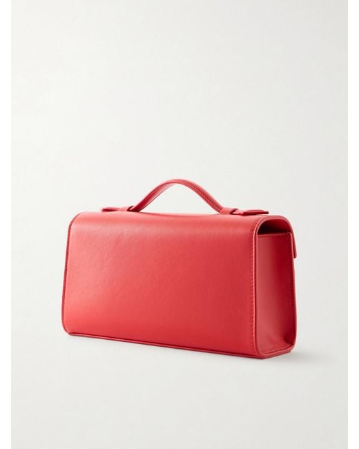 SAVETTE Red Symmetry Pochette Leather Tote
