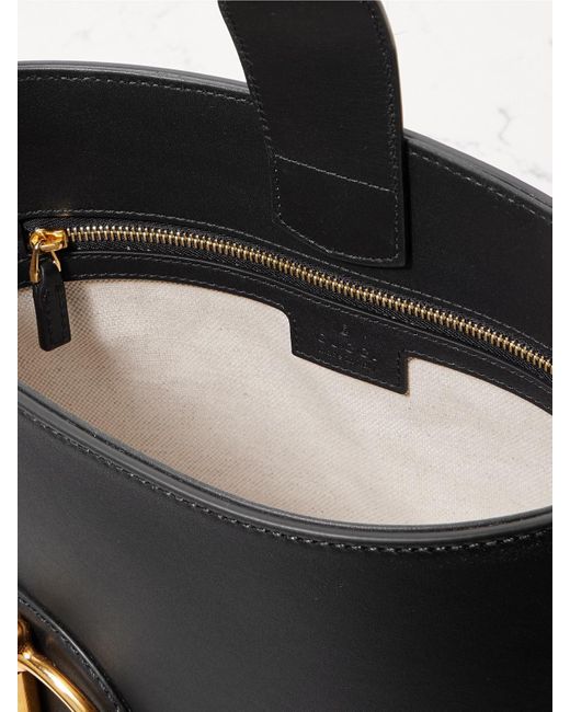 Gucci Black 73 Small Horsebit Embellished Leather Bucket Bag