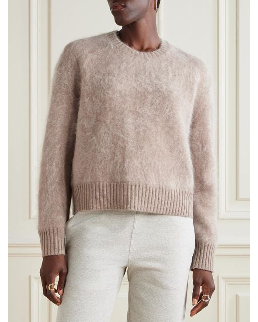 James Perse Natural Halo Brushed-Cashmere Sweater