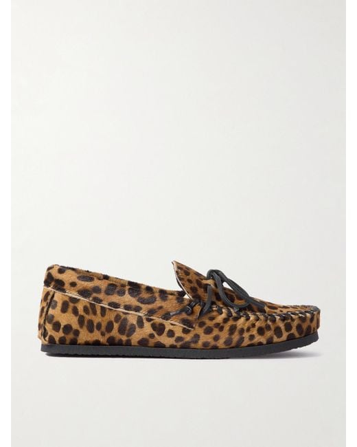Isabel Marant Brown Fitza Loafers Aus Kalbshaar Mit Leopardenprint