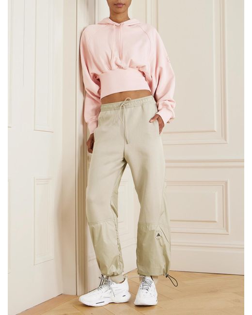 Adidas By Stella McCartney Natural Truecasuals Shell-Paneled Organic Cotton-Blend Fleece Track Pants