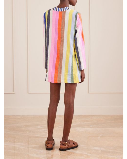 Lemlem White Raey Striped Cotton-Blend Mini Dress