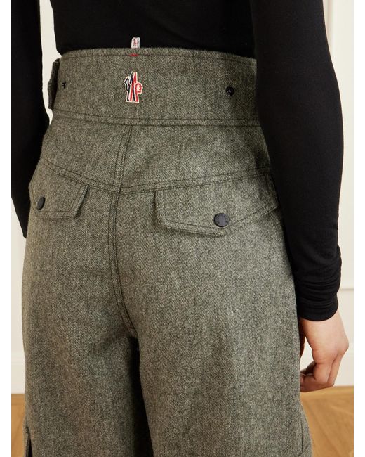 Moncler Gray Wool-Gabardine Tapered Ski Pants