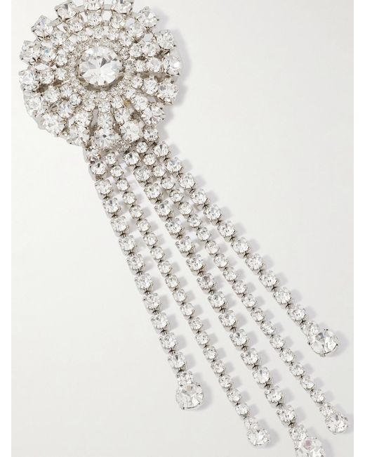 Jennifer Behr White Zelina Rhodinierte Haarspange Mit Kristallen Und Fransen