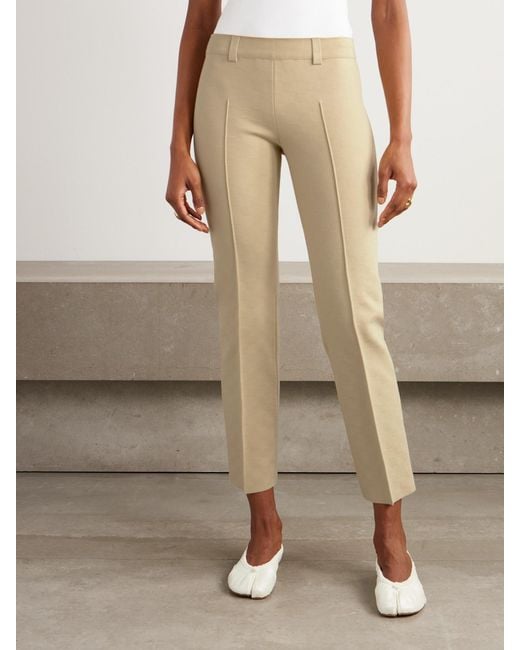 High Sport Natural Julep Stretch-Cotton Straight-Leg Pants