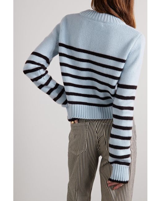 La Ligne Marina Striped Wool And Cashmere-blend Sweater in Blue | Lyst