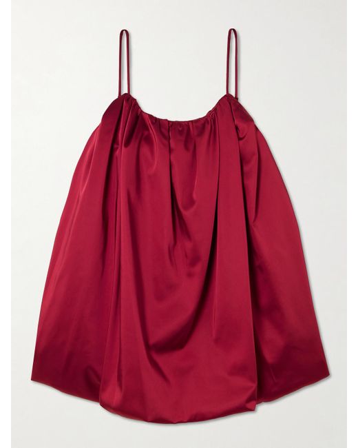 Jonathan Simkhai Red India Minikleid Aus Glänzendem Twill