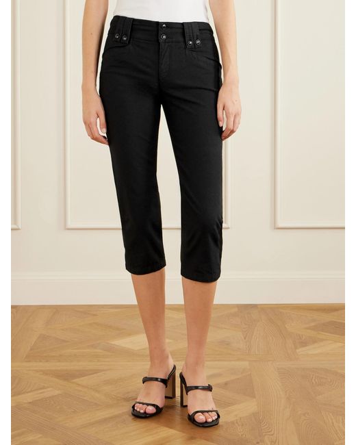 Isabel Marant Black Berna Cotton-Twill Capri Pants