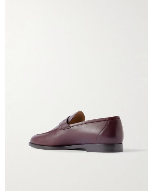 Loro Piana Purple Sergio Leather Loafers