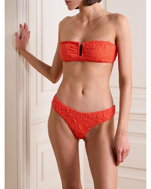 Mara Hoffman Red Cruz Bikini-Oberteil Aus Strukturiertem Material Mit Recycelten Fasern