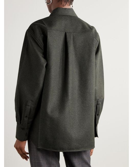 Victoria Beckham Gray Wool Shirt