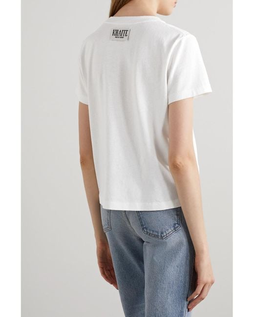 Khaite White Emmylou Cotton-Jersey T-Shirt