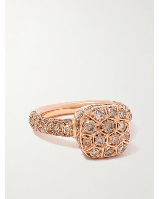 Pomellato Natural Nudo Solitaire Classic 18-Karat Rose And Diamond Ring