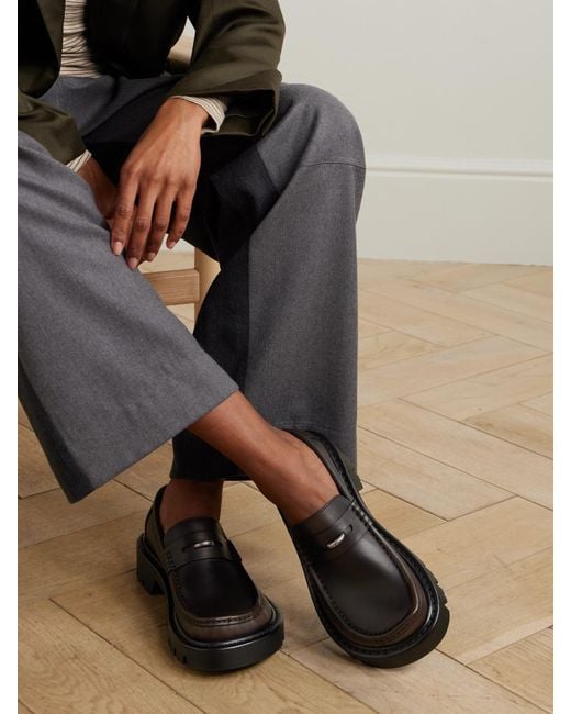 Loewe Black Sierra Leather Loafers