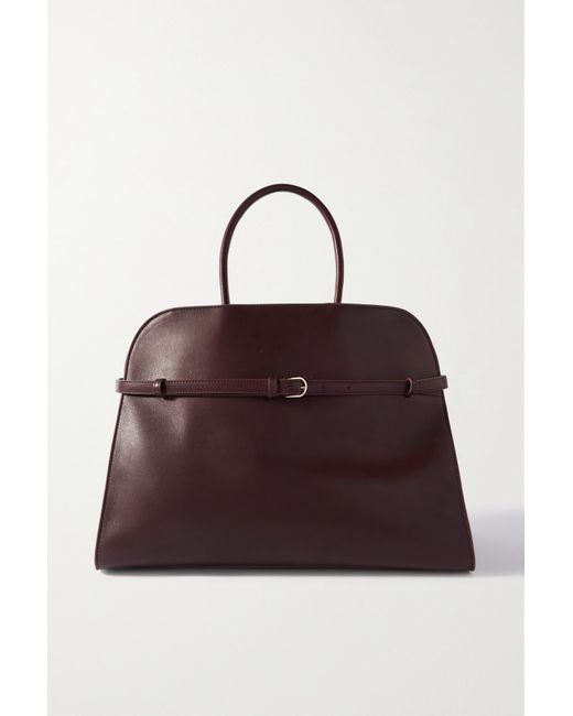 The Row Margaux 15 Buckled Leather Tote in Red | Lyst