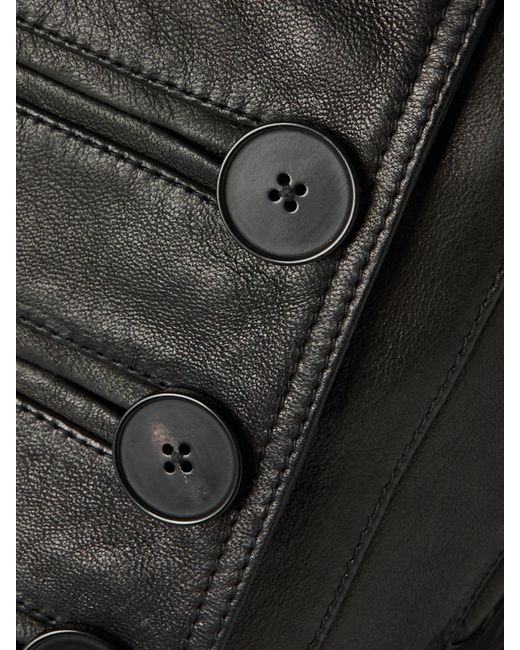 Alexander McQueen Black Jacke Aus Leder Mit Besätzen Aus Einer Gerippten Baumwollmischung