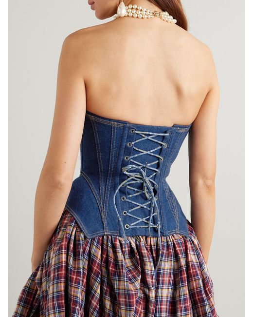 Vivienne Westwood Blue Embellised Denim Corset
