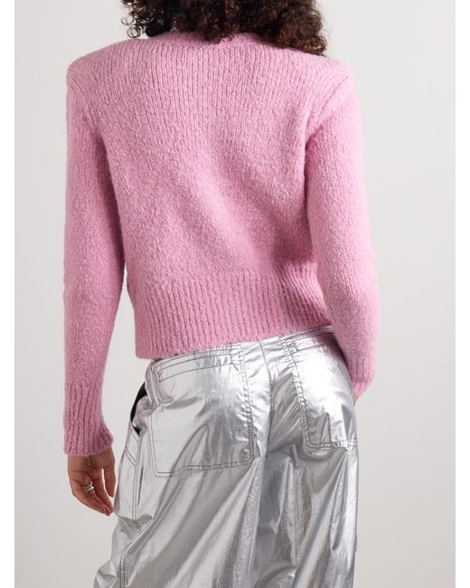 Isabel Marant Pink Kathlen Knitted Bouclé Cardigan