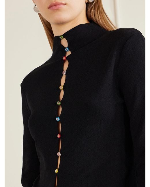 Staud Blue Marianne Crepe Cardigan