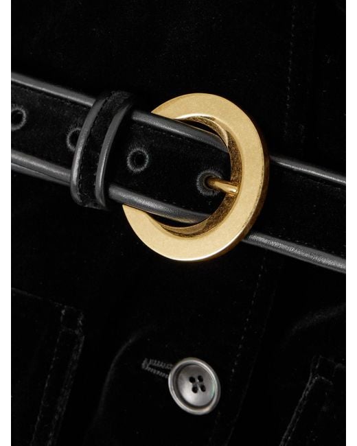 Tom Ford Black Belted Cotton-Velvet Jacket