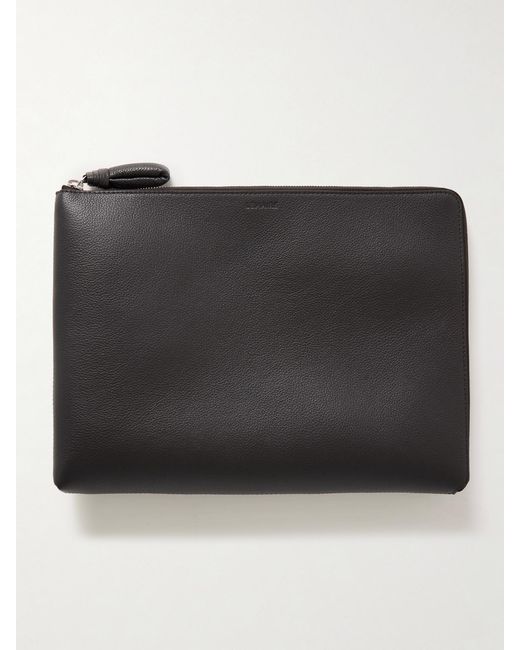 Lemaire Black Textured-Leather Pouch