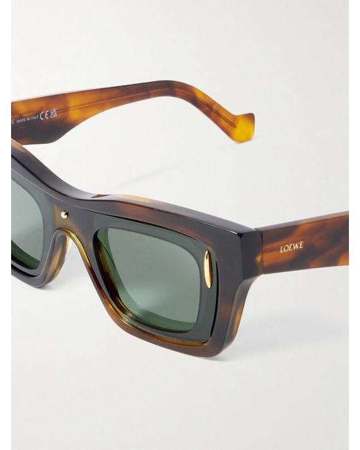 Loewe Brown Square-Frame Tortoiseshell Acetate Sunglasses
