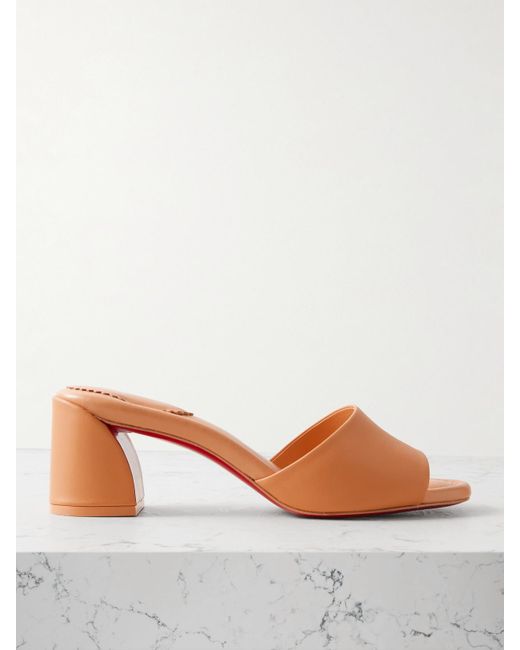 Christian Louboutin Orange Jane 55 Mules Aus Leder