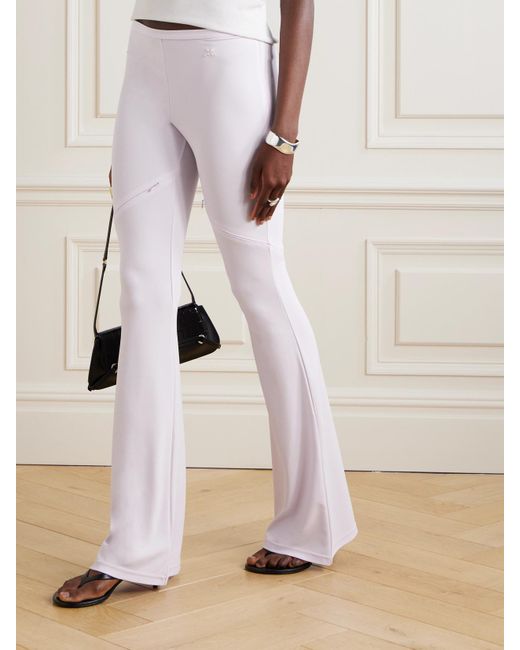Courreges Pink Ellipse Zip-Detailed Jersey Flared Pants