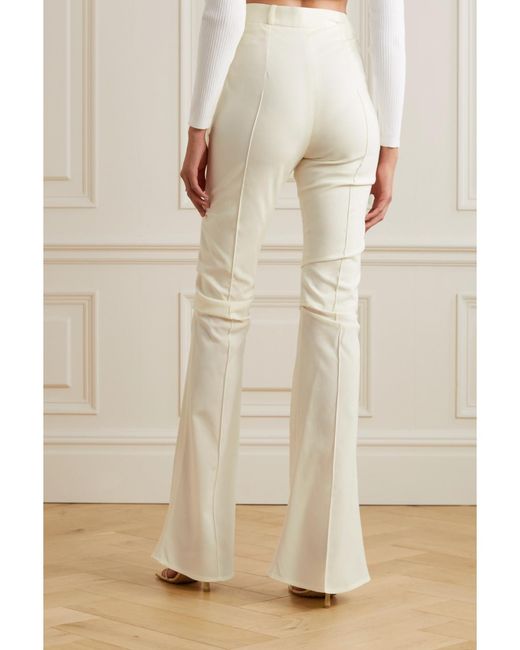 Jacquemus White Merria Stretch-Wool Flared Pants