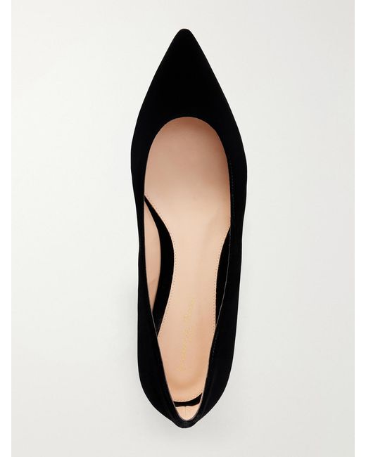 Gianvito Rossi Black Gianvito Velvet Ballet Flats