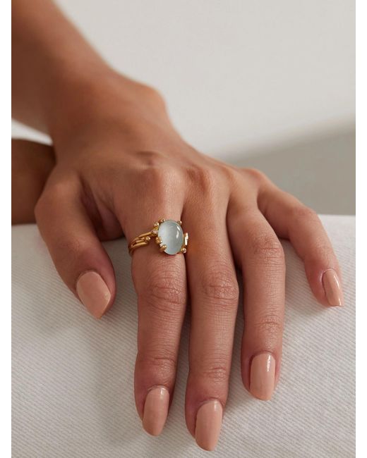 Ole Lynggaard Copenhagen Metallic Boho 18-Karat, Aquamarine And Diamond Ring