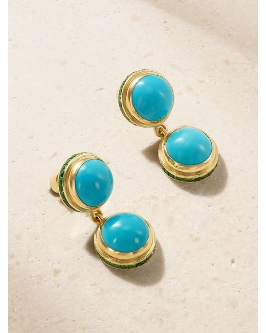 Ileana Makri Blue 18-Karat, And Tsavorite Earrings