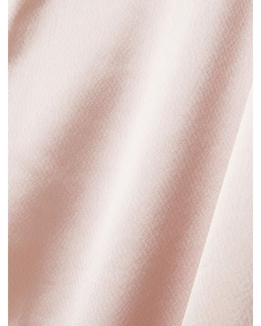 Leset Pink Barb Washed-Satin Wide-Leg Pants