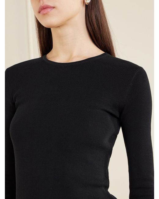 Totême Black Garderob Organic Cotton-Jersey Top
