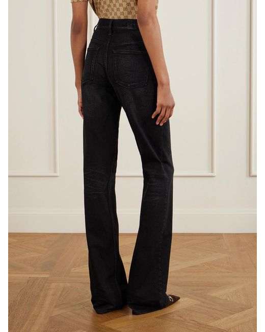 Gucci Black Mid-Rise Flared Jeans