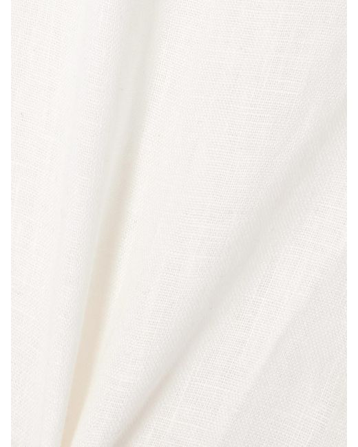 Faithfull The Brand White Capri Verkürzte Hose Mit Schmalem Bein Aus Leinen