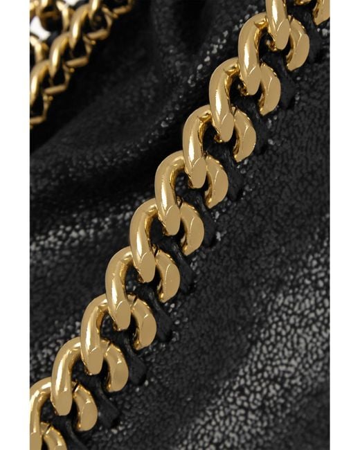 Stella McCartney Black The Falabella Mini Faux Brushed-Leather Shoulder Bag