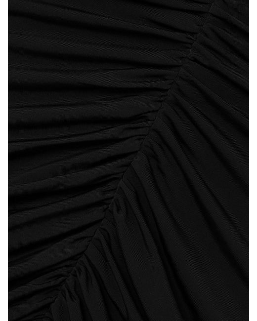 Magda Butrym Black Ruched Open-Back Stretch-Jersey Gown