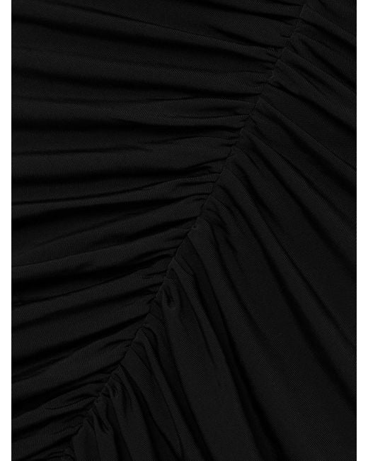 Magda Butrym Black Ruched Open-Back Stretch-Jersey Gown