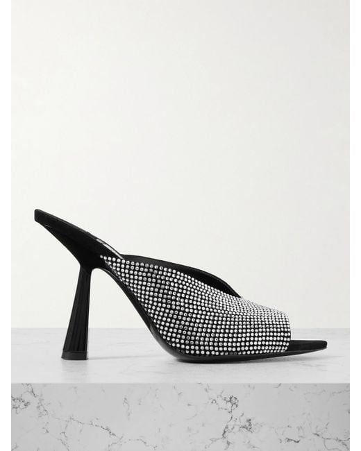 Jimmy Choo Black Maryanne Crystal-Embellished Suede Pumps